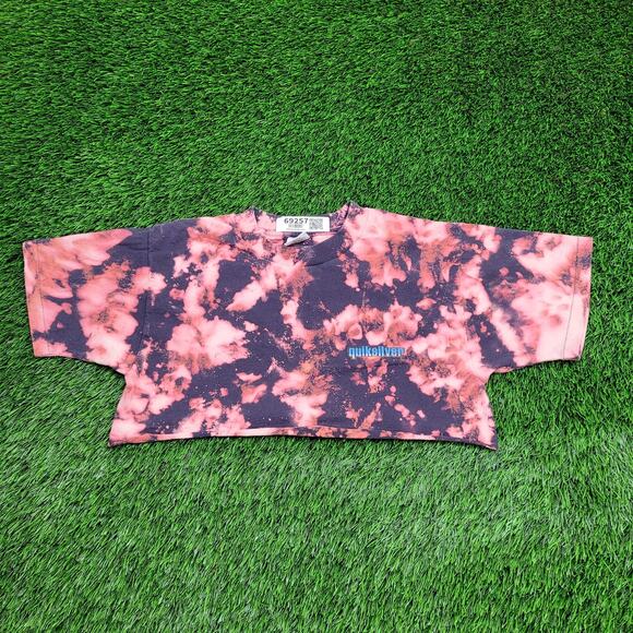 Vintage Quiksilver Cropped Shirt Women Medium 19x11 Bleached - Picture 2 of 14